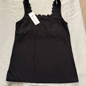 Vero Moda Black Scallop-Edge Tank Top